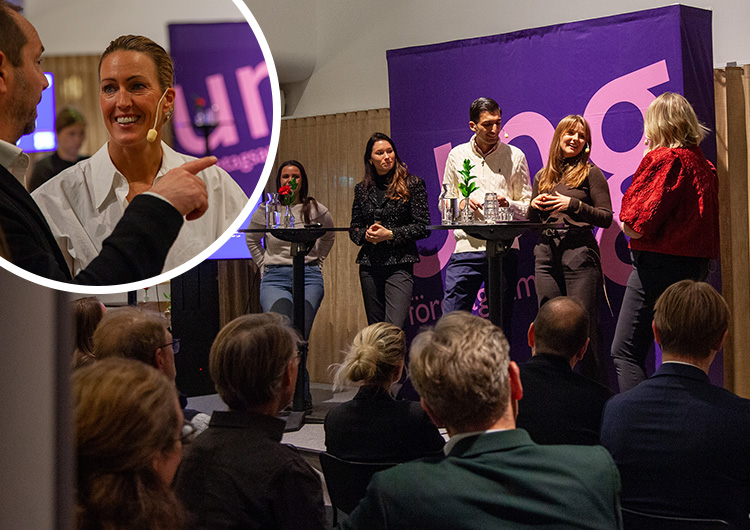 UF-alumner och Therese Alshammar höll föreläsningar och panelsamtal på scenen