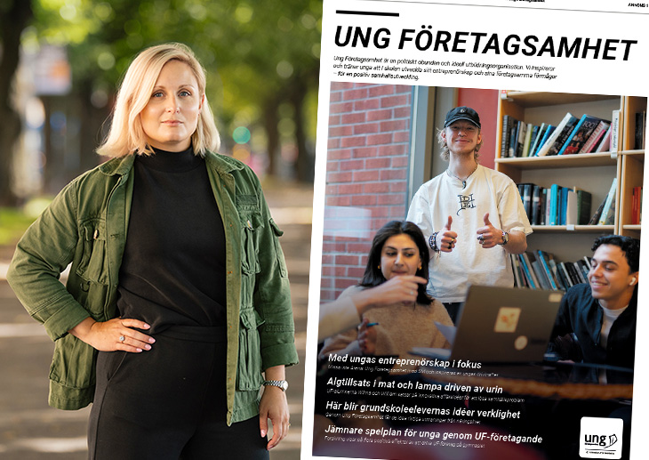 tove jarl i Svenska Dagbladet. Bilaga om Ung Företagsamhet.