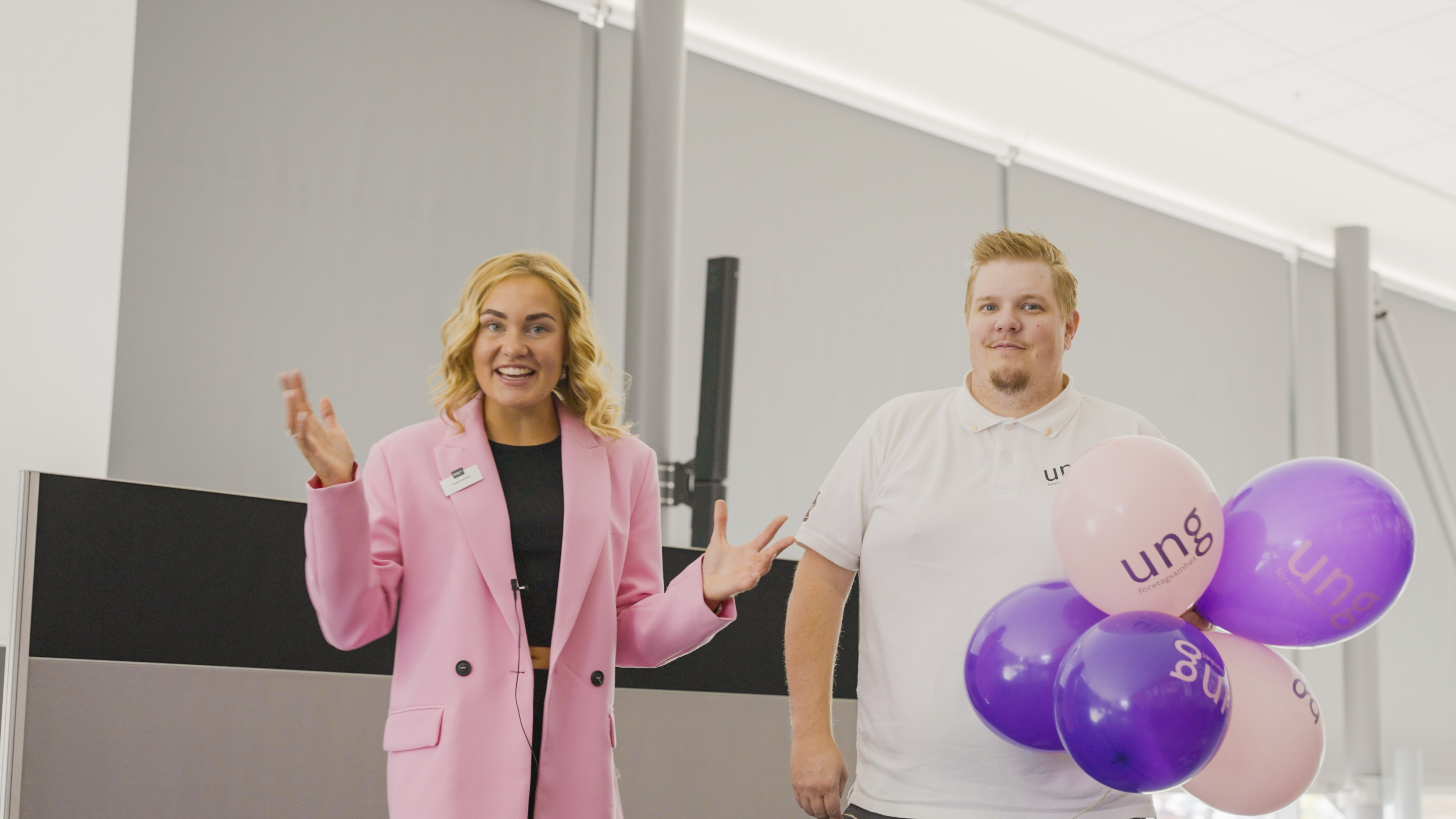 Emma Ivarsson och Daniel Hedlund på UF Skaraborg är pepp inför UF-året! Foto: MNAB Productions