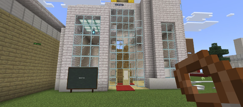 Hotellet i klassens Minecraft-samhälle.