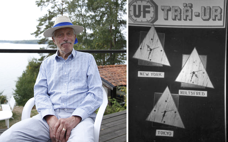 Robert W Grubbström är mycket glad och nöjd över Ung Företagsamhets utveckling sedan starten. Till höger syns en UF-produkt från 80-talet.