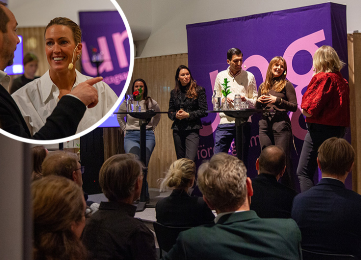 UF-alumner och Therese Alshammar höll föreläsningar och panelsamtal på scenen