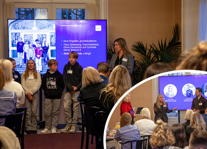 ung företagsamhet var i riksdagen och pratade om entreprenörskap i grundskolan