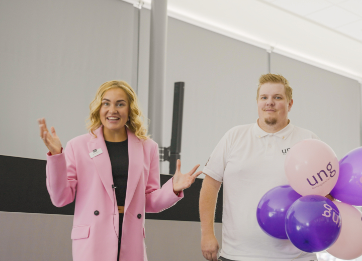 Emma Ivarsson och Daniel Hedlund på UF Skaraborg är pepp inför UF-året! Foto: MNAB Productions