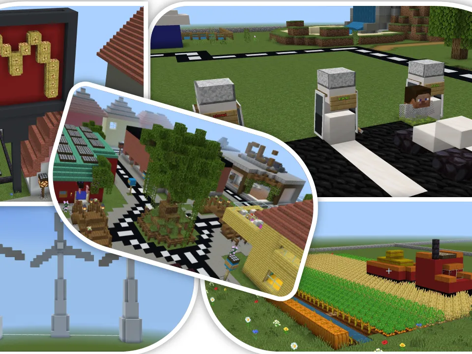 Bilder från den vinnande klassens Minecraft-värld