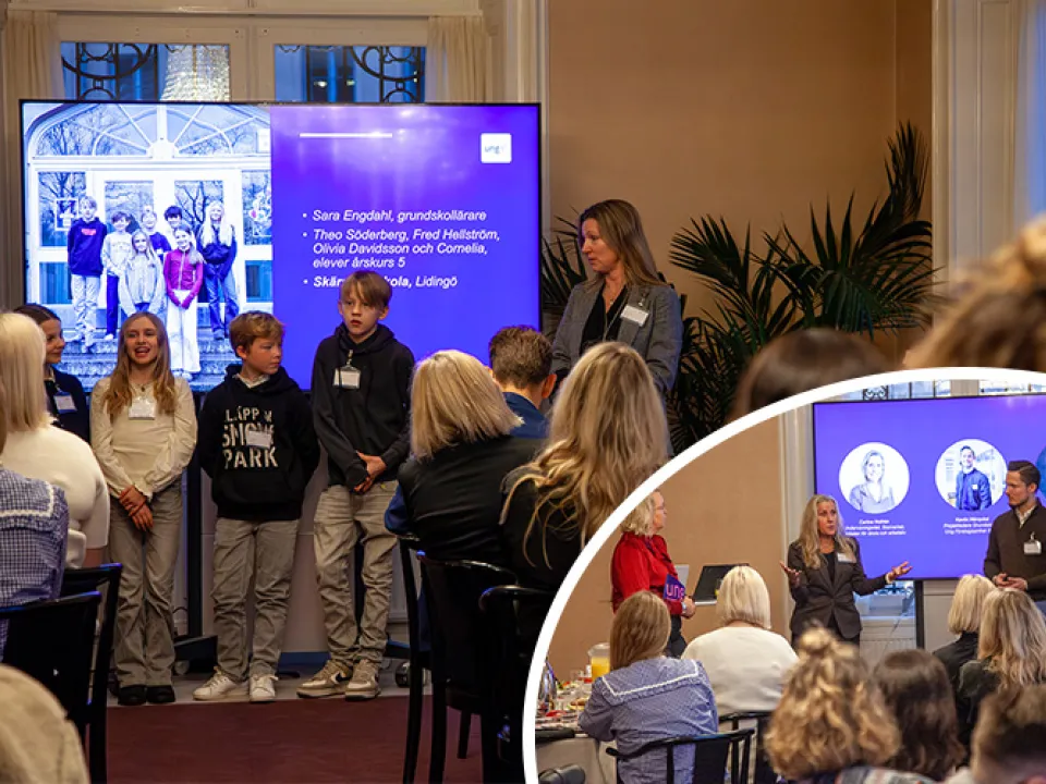 ung företagsamhet var i riksdagen och pratade om entreprenörskap i grundskolan